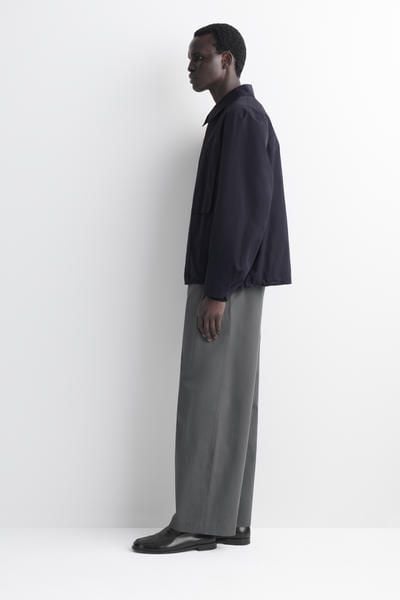 PACKABLE-HOOD WINDBREAKER JACKET - NAVY | COS US