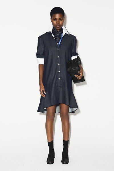 cos mini denim shirt dress OPEN-COLLAR DENIM SHIRT DRESS - BEIGE