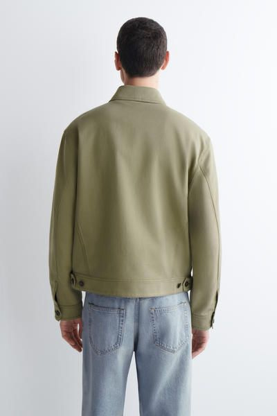 COTTON-BLEND ZIP-UP UTILITY JACKET - KHAKI | COS US