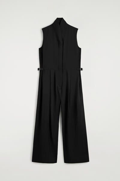 SHAWL-COLLAR UTILITY ROMPER - BLACK | COS US