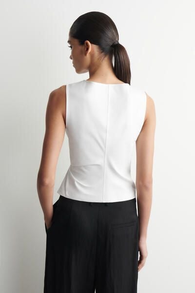 TWIST-DETAIL JERSEY TOP - WHITE | COS US