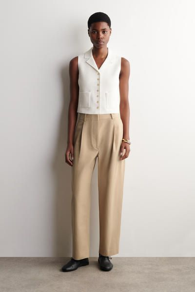 bow.a　BOUCLE VEST Organic Cotton Stretch Boucle Vest | EILEEN FISHER