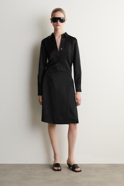SATIN WRAP SKIRT - BLACK | COS US