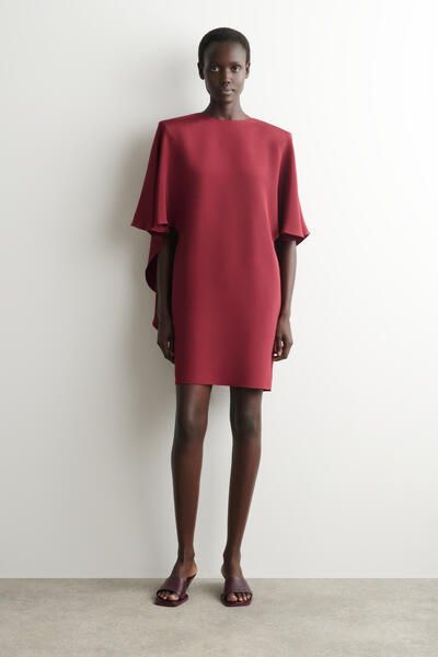 cos asymmetric draped mini dress SILK - CRIMSON Legs and Thighs TOBI Womens See You US Size:Custom size this dress features adjustable
