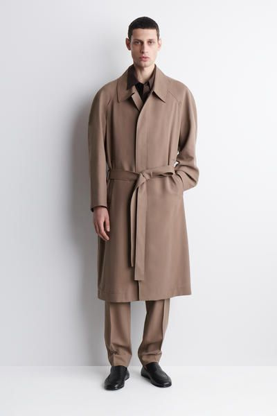 FLUID TWILL CAR COAT - BISCUIT | COS CA