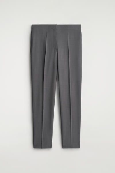 TAILORED WOOL STRAIGHT-LEG TROUSERS - GRAPHITE | COS CA