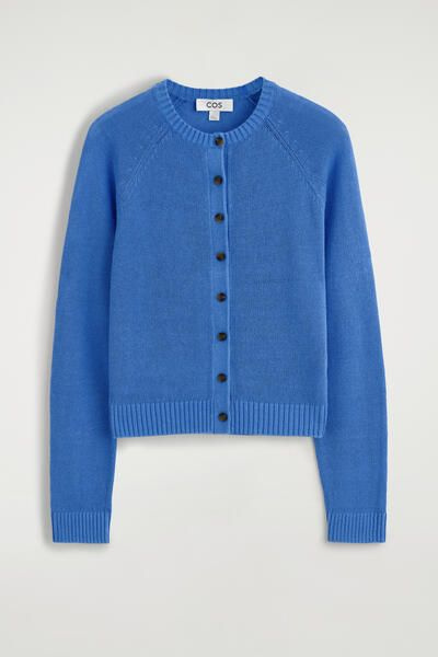 KNITTED LINEN CARDIGAN - BLUE | COS US