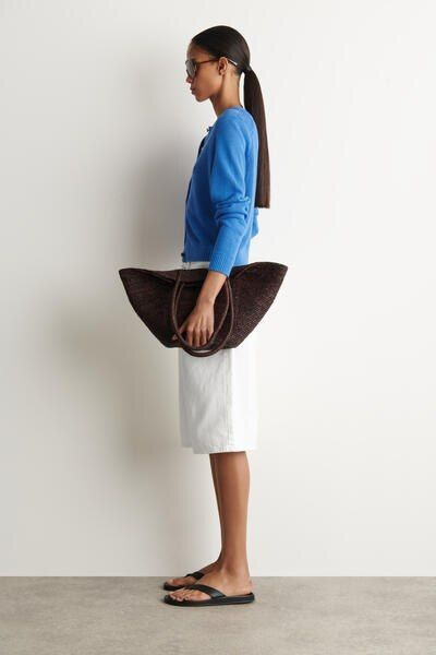 KNITTED LINEN CARDIGAN - BLUE | COS CA
