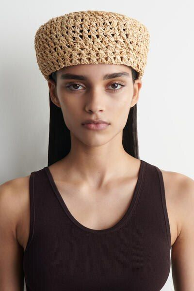 RAFFIA BERET - BEIGE | COS US
