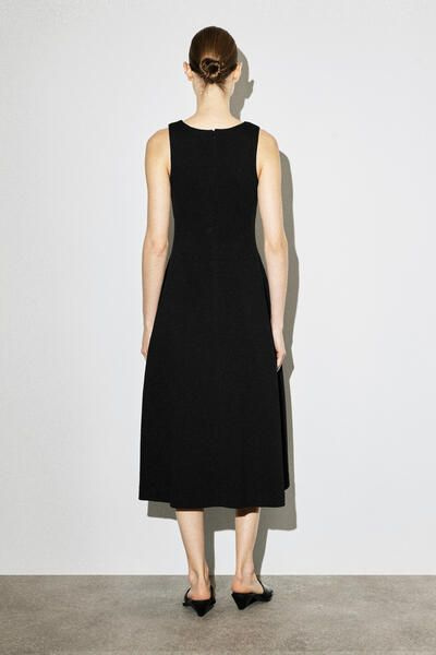 cos black dress Dresses - concealed placket and a box pleat SCULPTED COTTON MIDI DRESS -