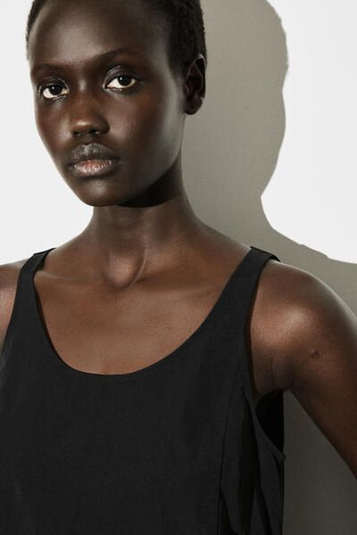 JERSEY-PANELED NYLON MINI DRESS - BLACK | COS US