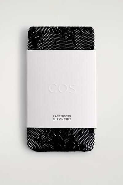 FLORAL-JACQUARD LACE SOCKS - BLACK | COS CA