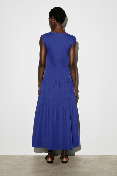 jersey wrap midi dress Midi Jersey Faux Wrap with 3/4 Sleeves