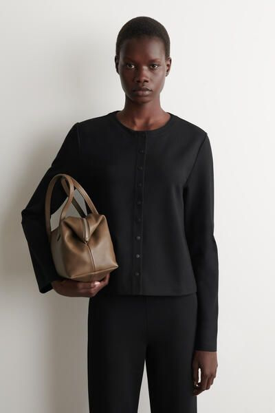 MINIMAL JERSEY CARDIGAN - BLACK | COS US