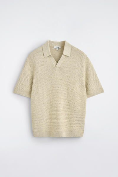 OPEN-KNIT POLO SHIRT - LIGHT-BEIGE MÉLANGE | COS US