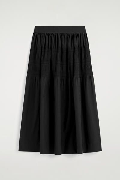 TIERED GATHERED MIDI SKIRT - BLACK | COS CA