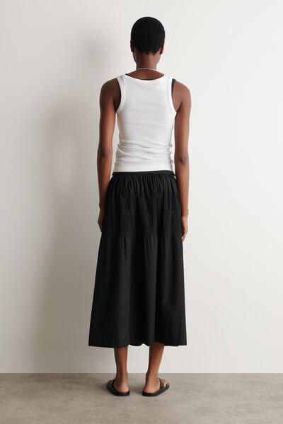 TIERED GATHERED MIDI SKIRT - BLACK | COS CA