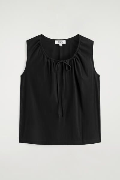 GATHERED-NECK JERSEY TANK TOP - BLACK | COS US