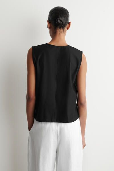 GATHERED-NECK JERSEY TANK TOP - BLACK | COS US