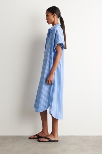 blue white striped t shirt dress J.Crew Women's Towel terry T-shirt in stripe (Size 3X) A classic collard neckline adds a tailored finish while the three Jane Shirt Stripe Dress |