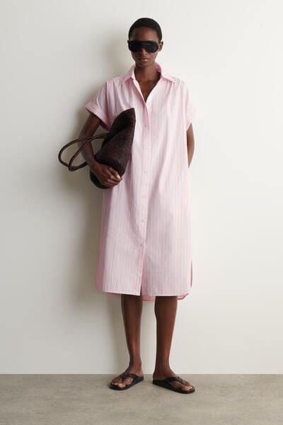 light pink shirt dress Women's Pink Shirt Dresses | Curve Size Shirt Dresses