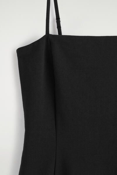 SCULPTED DROPPED-WAIST MIDI DRESS - BLACK | COS US
