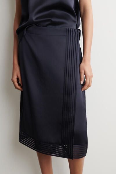 OPEN-STITCH WRAP SKIRT - NAVY | COS US