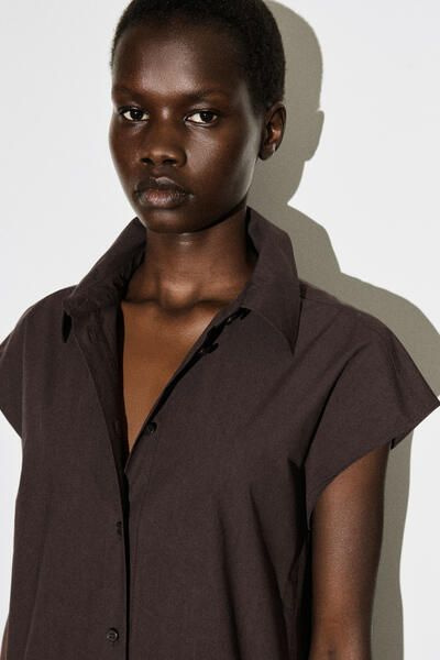 cos sleeveless cotton dress SLEEVELESS COTTON-POPLIN SHIRT DRESS - WHITE