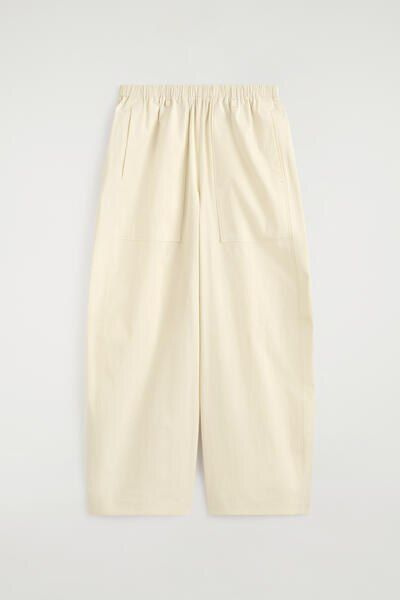 COTTON BARREL-LEG UTILITY PANTS - CREAM | COS US