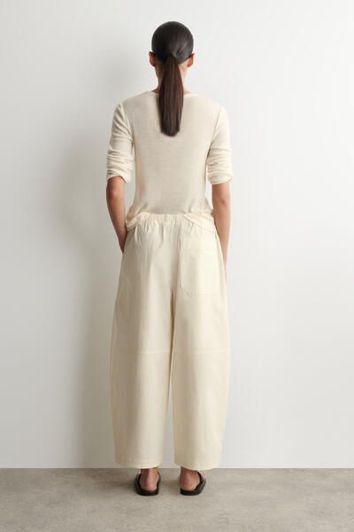 COTTON BARREL-LEG UTILITY PANTS - CREAM | COS US
