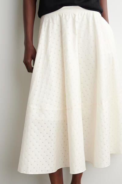 POLKA-DOT JACQUARD COTTON MIDI SKIRT - WHITE / POLKA DOT | COS US
