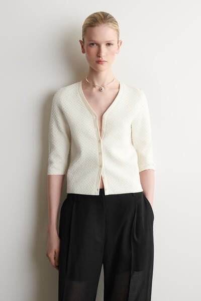 JACQUARD-KNIT CARDIGAN - CREAM | COS CA