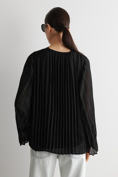 VIPjapan様　quui 2way gather blouse【black】 TIE-FRONT PLEATED GEORGETTE BLOUSE - BLACK | COS CA