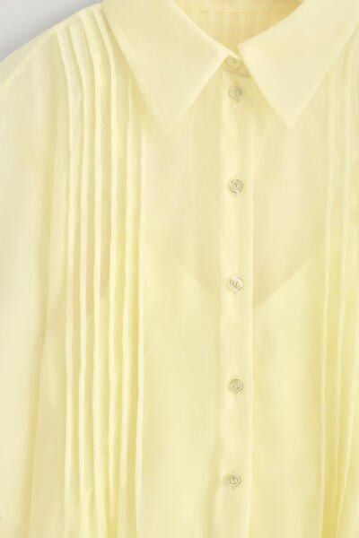 SHEER PINTUCKED SHIRT - YELLOW | COS US