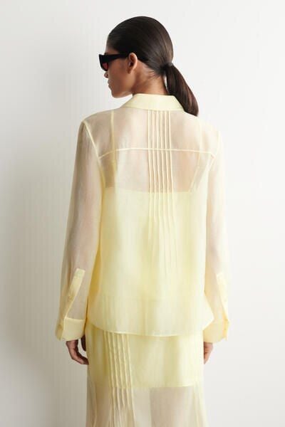 SHEER PINTUCKED SHIRT - YELLOW | COS US
