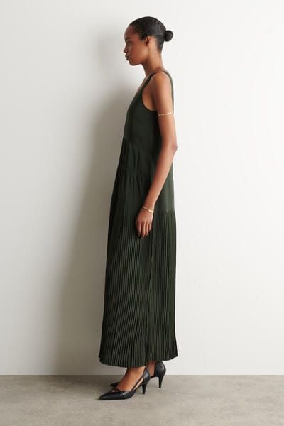 long tall woman in black dress Sleeveless Knot Front for Women outfit sets Toperth Forest Green Ruffle Size:Made to Measure