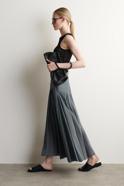 PANELLED A-LINE MAXI SKIRT - STEEL BLUE | COS CA