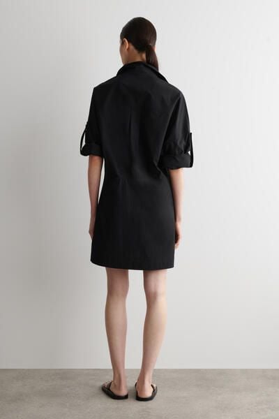 cos a line poplin shirt dress COS oversize poplin mini shirt dress blue white striped size 2 NEW
