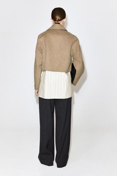 OVERSIZED CROPPED DOUBLE-FACED WOOL JACKET - BEIGE | COS US