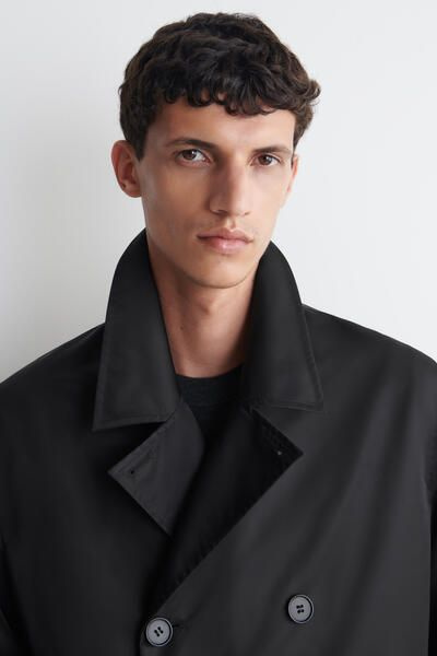 TECHNICAL NYLON SHORT TRENCH JACKET - DARK BROWN | COS US