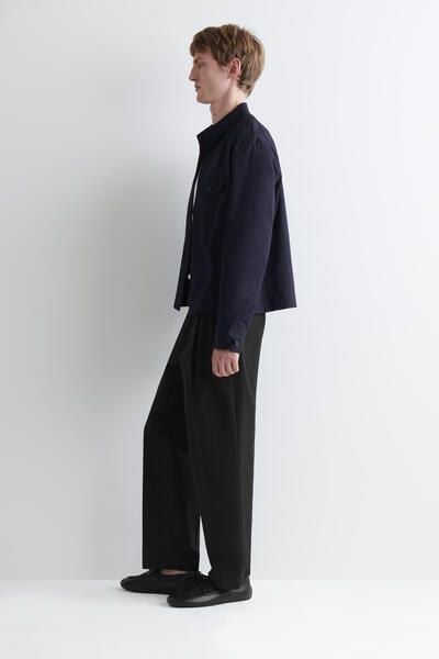 ZIP-UP COTTON OVERSHIRT - NAVY | COS US